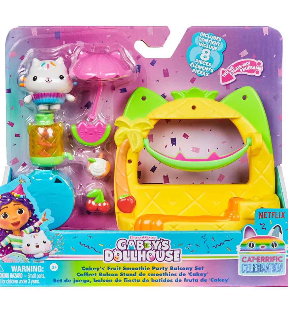 Gabby's Dollhouse Dukker Og Tilbehør>Sæt - 8 Dele - Balcony Set - Cakey