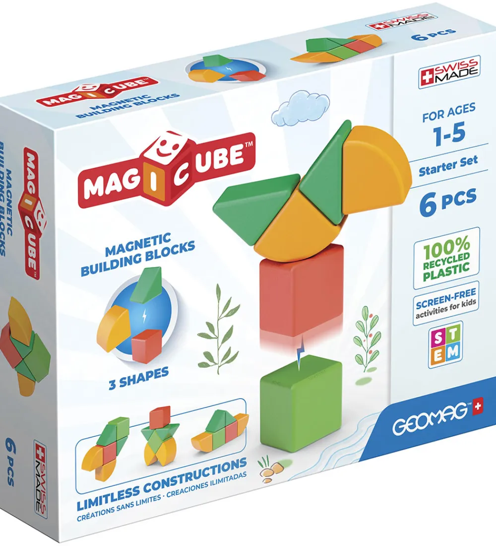 Geomag Byg Og Klodser|Magnetlegetøj>Magnetsæt - Magicube Starter Set - 6 Dele