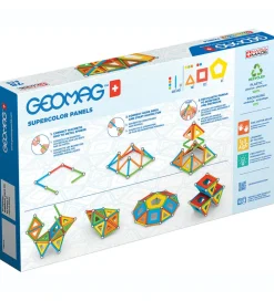 Geomag Byg Og Klodser|Magnetlegetøj>Magnetsæt - Supercolor Panels Recycled - 78 Dele