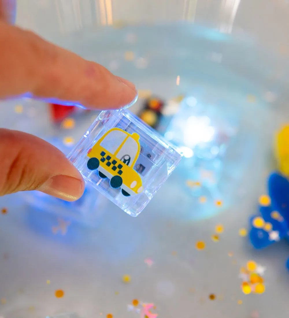 Glo Pals Badelegetøj|Babylegetøj>Sansekuber m. Lys - 6 Stk. - Awesome Autos