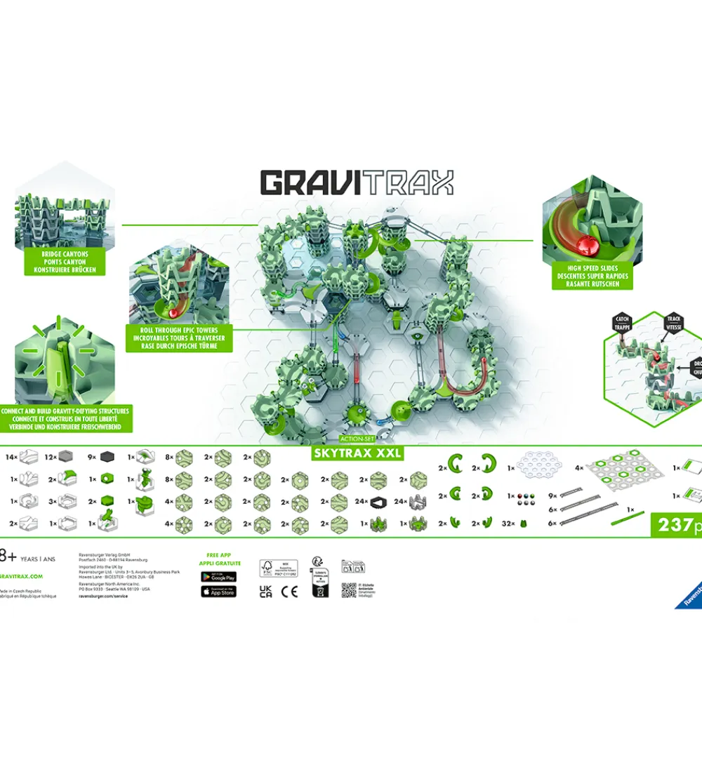 GraviTrax Kuglebaner|Konstruktionslegetøj>Kuglebane - Action Set - Skytrax XXL - 237 Dele