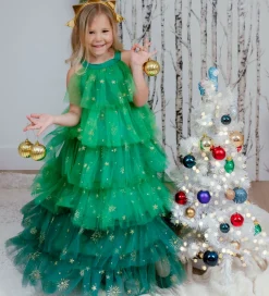 Great Pretenders Udklædningstøj|Rolleleg>Udklædning - Juletræskjole - Grøn/Guld