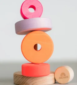 Grimms Trælegetøj|Stablelegetøj>Stabletårn - Træ - Lille - Neonpink