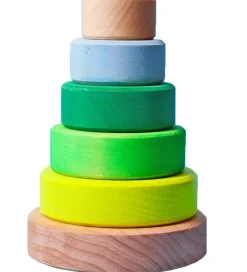 Grimms Trælegetøj|Stablelegetøj>Stabletårn - Træ - Lille - Neongrøn