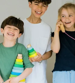 Grimms Trælegetøj|Stablelegetøj>Stabletårn - Træ - Lille - Neongrøn