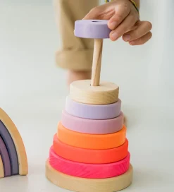 Grimms Trælegetøj|Stablelegetøj>Stabletårn - Træ - Stor - Neonpink