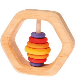 Grimms Gribelegetøj>Trælegetøj - Rangle - Sekskant - Multifarvet