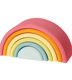 Grimms Stablelegetøj>Trælegetøj - Regnbue - 6 Dele - Pastel