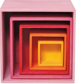 Grimms Stablelegetøj>Trælegetøj - Stablekasser - 5 stk - Lollipop