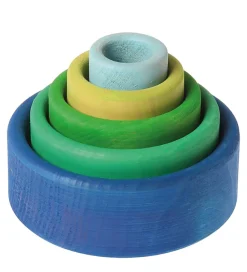 Grimms Stablelegetøj>Trælegetøj - Stableskåle - 5 Dele - Ocean