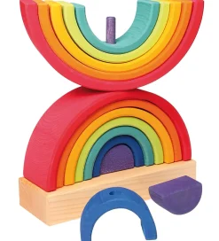 Grimms Stablelegetøj>Trælegetøj - Stabletårn - Dobbelt Regnbue - Multifarvet