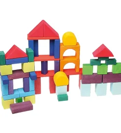 Grimms Trælegetøj>Trælegetøj - Træklodser - 60 Dele - Multifarvet