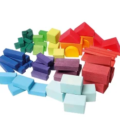 Grimms Trælegetøj>Trælegetøj - Træklodser - 60 Dele - Multifarvet