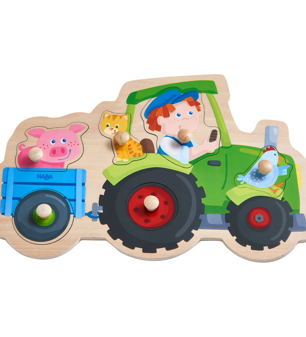 HABA Puslespil>Puslespil - 6 Brikker - Træ - Traktor