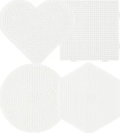 Hama Perler>Midi Perleplader - 4 stk. - Cirkel/Hjerte/Kvadrat/Sekskant