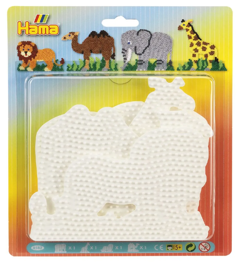 Hama Perler>Midi Perleplader - 4 stk - Løve/Kamel/Elefant/Giraf