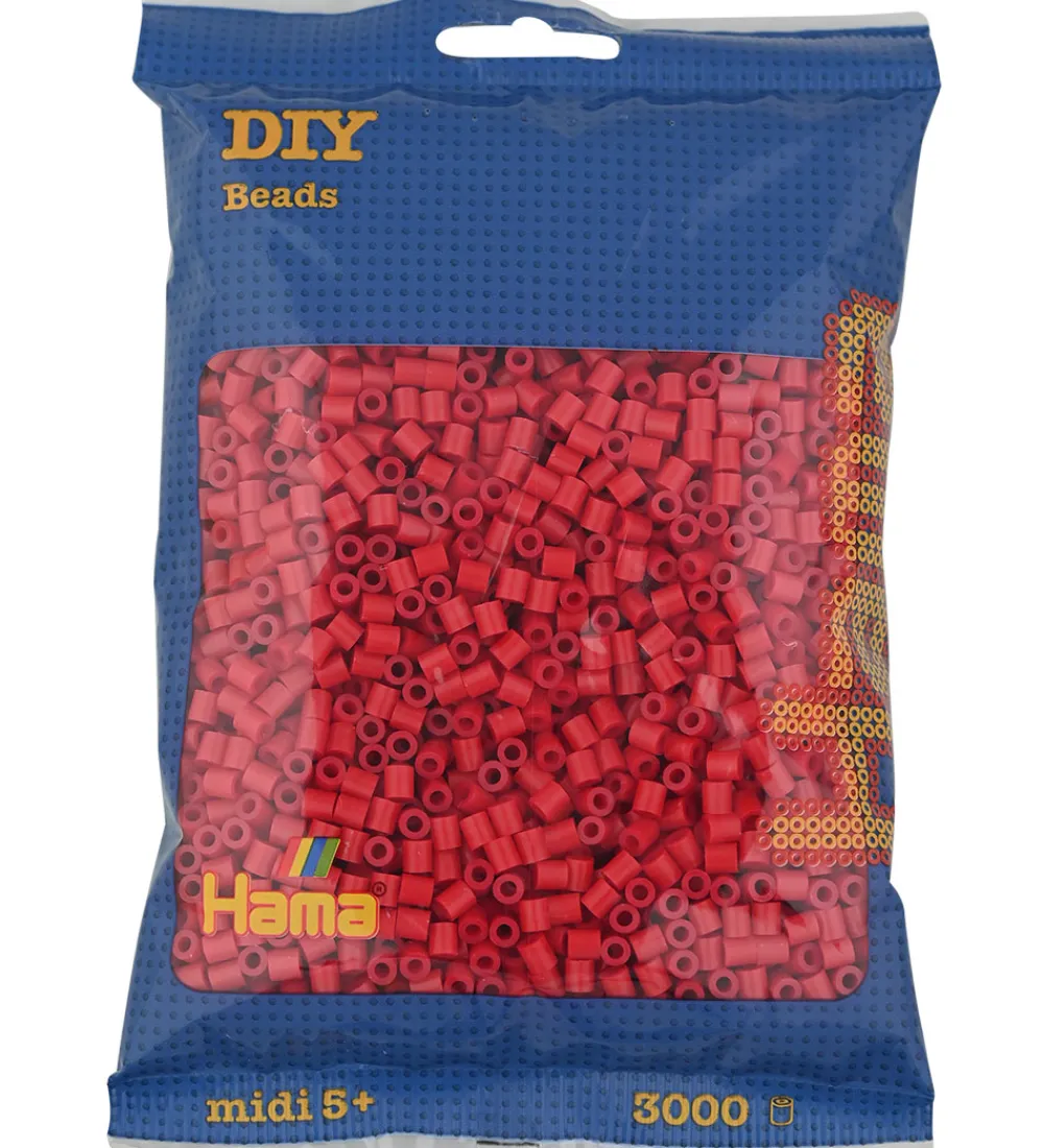 Hama Perler|Halloween>Midi Perler - 3000 stk. - 114 Kirsebærrød