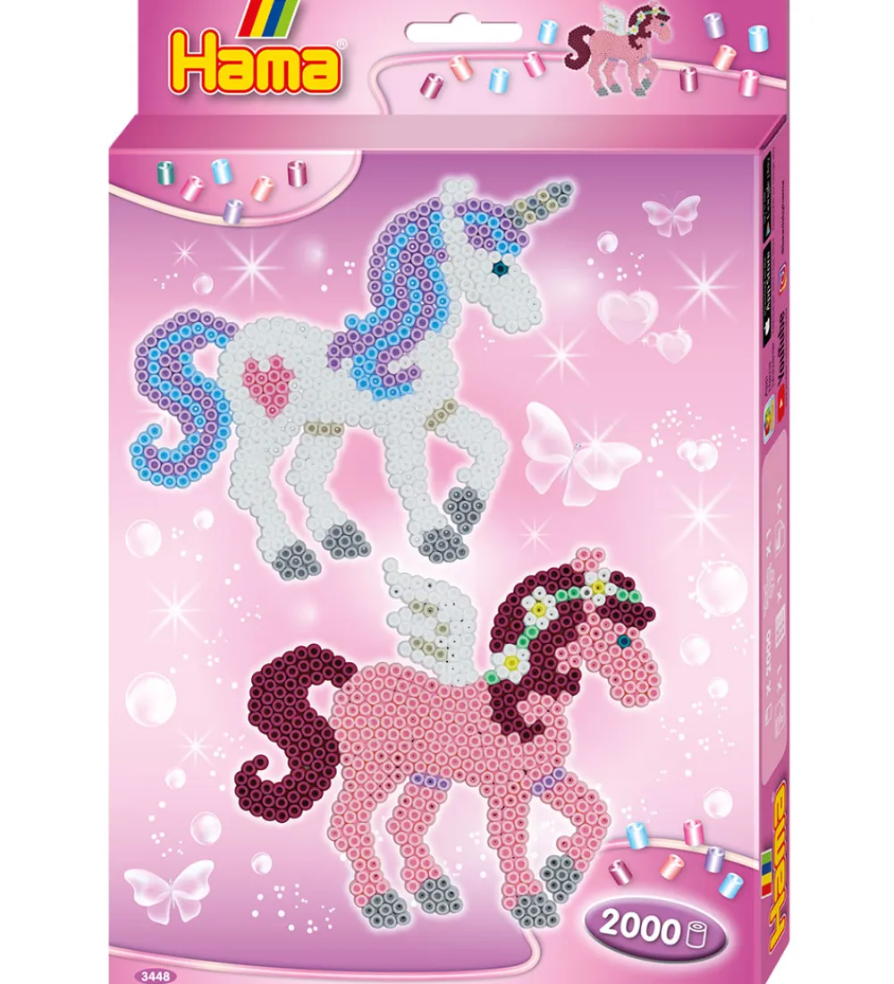 Hama Halloween|Perler>Midi Perler - 2000 stk. - DIY Ophæng - Enhjørninger