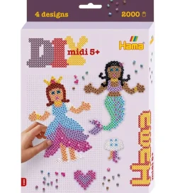 Hama Perler>Midi Perler - 2000 stk. - Prinsesse Og Havfrue