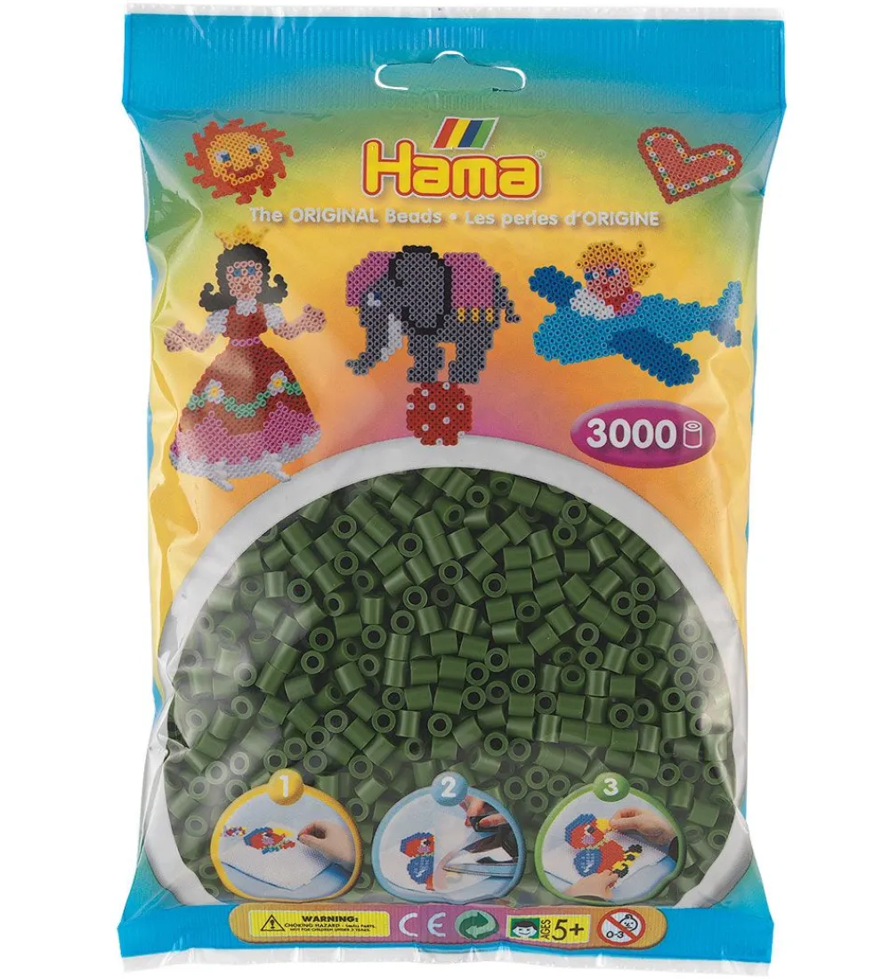 Hama Perler>Midi Perler - 3000 stk. - Skovgrøn