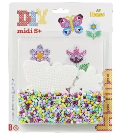Hama Perler>Midi Perlesæt - 1100 stk. - Sommerfugl & Blomst