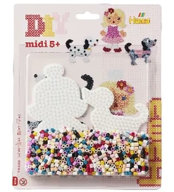Hama Perler>Midi Perlesæt - 1100 stk. - Dukke & Hund
