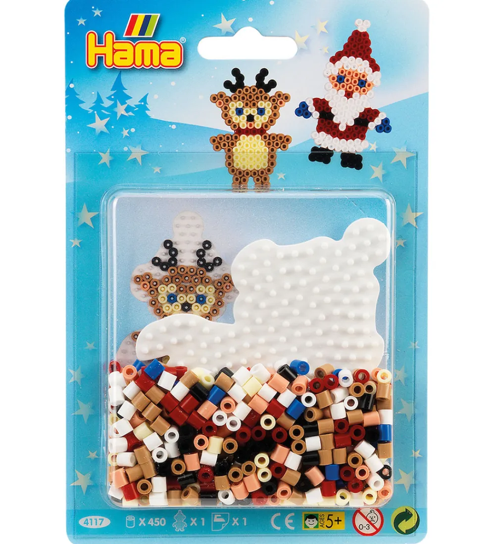 Hama Perler>Midi Perlesæt - Lille Jul - 450 stk - Nisse og Rensdyr