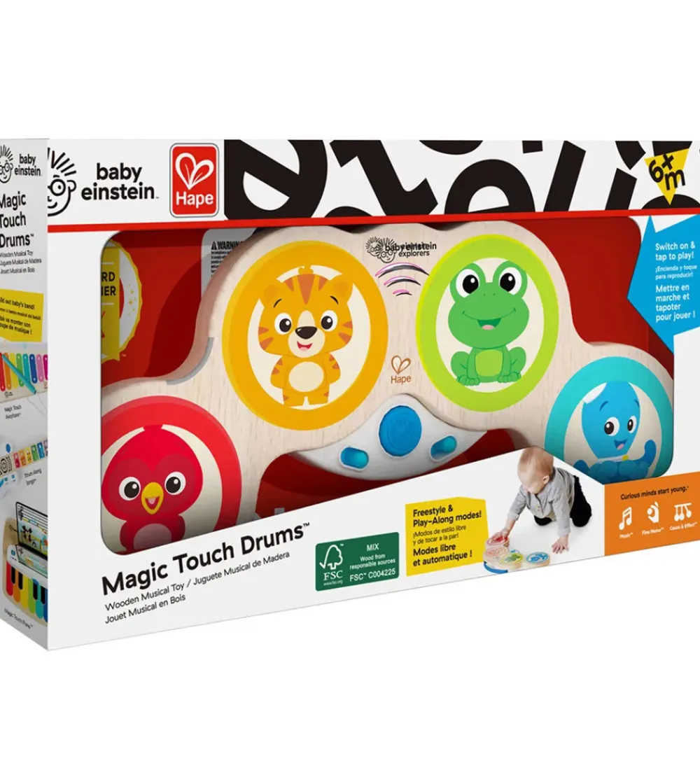 Hape Musikinstrumenter|Aktivitetslegetøj>Baby Einstein Aktivitetslegetøj - Magic Touch Drums