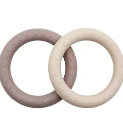 Hevea Bideringe|Babylegetøj>Bideringe - 2-pak - Sand & Tan Beige