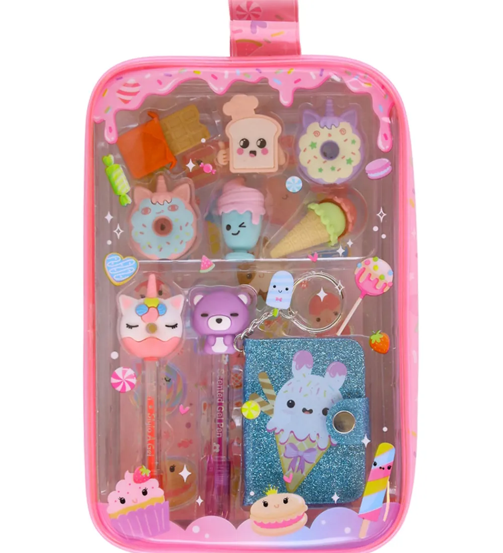 Hot Focus Kreativ Leg>Taske m. Tilbehør - 6 Viskerlæder/2 Gelpenne