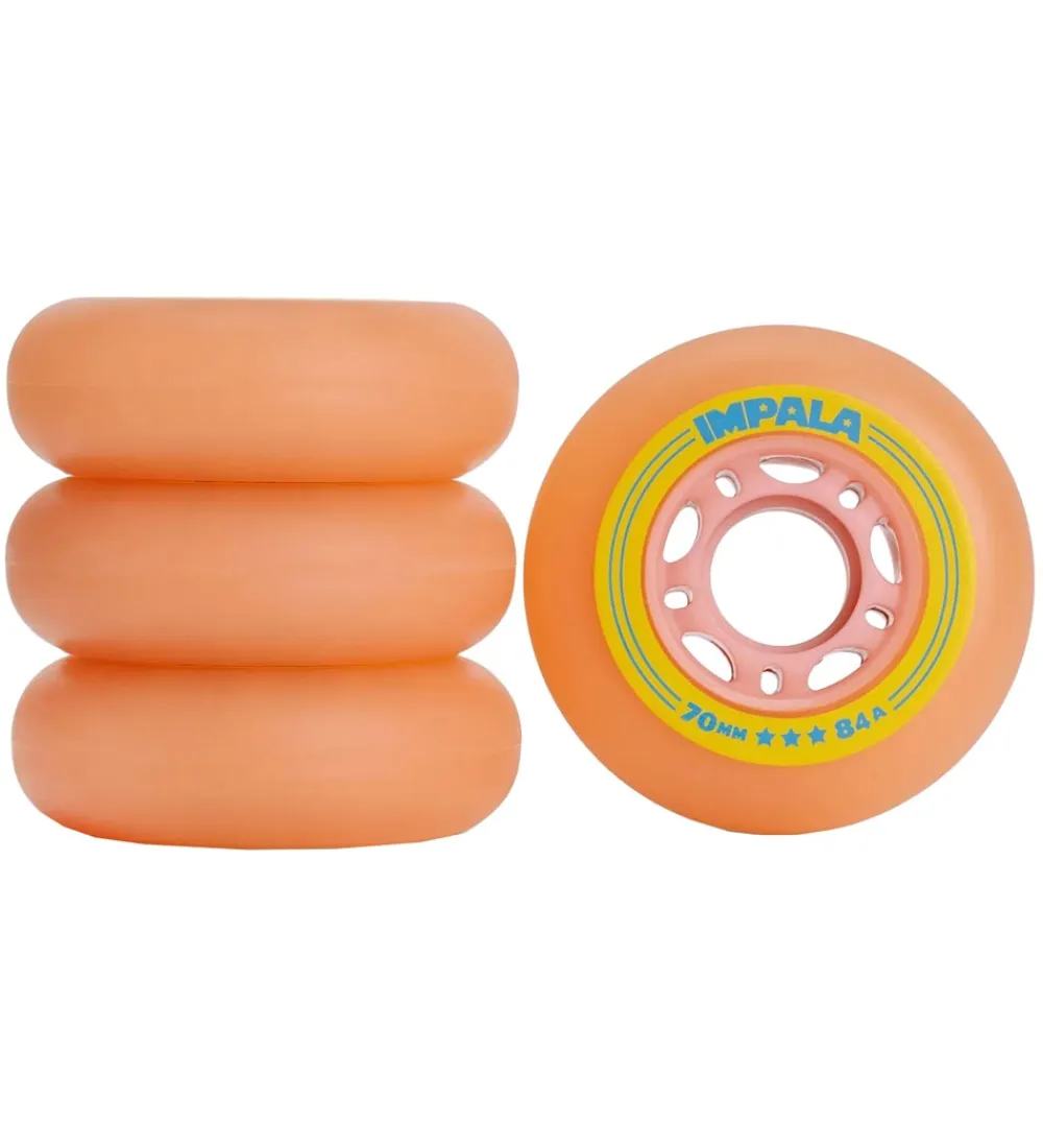 Impala Rulleskøjter>Hjul - 4-pak - 70 mm - Rosa/Gul