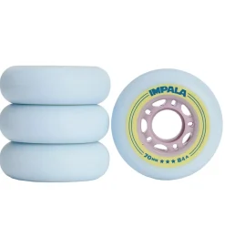 Impala Rulleskøjter>Hjul - 4-pak - 70 mm - Sky Blue/Gul