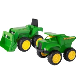 John Deere Biler, Tog Og Køretøjer>Arbejdsbiler - Mini Sandbox Tractor & Dump Truck Set