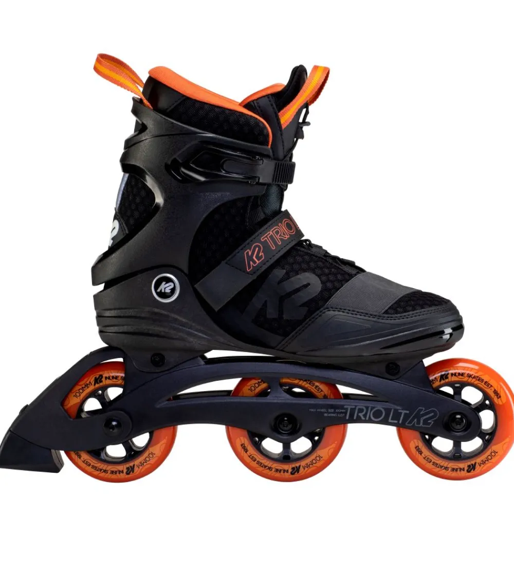 K2 Rulleskøjter>Rulleskøjter - Trio LT 100 M - Sort/Orange - Inliner