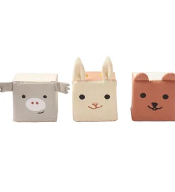 Kids Concept Aktivitetslegetøj>Bamser - 3 Stk. - 9x9 cm - Play Cubes Textile
