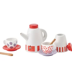 Kids Concept Trælegetøj|Rolleleg>Kaffestel - Træ - Hvid/Rød m. Mumitrolde