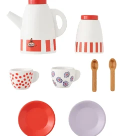 Kids Concept Trælegetøj|Rolleleg>Kaffestel - Træ - Hvid/Rød m. Mumitrolde