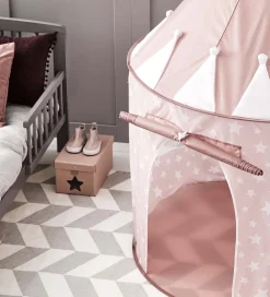 Kids Concept Legetelte>Legetelt - 100x130 cm - Rosa m. Stjerner