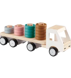 Kids Concept Stablelegetøj>Stabellastbil - 38 cm - Aiden - Hvid/Natur