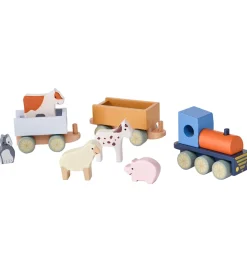 Kids Concept Biler, Tog Og Køretøjer>Tog m. Dyr - 40 cm - Træ