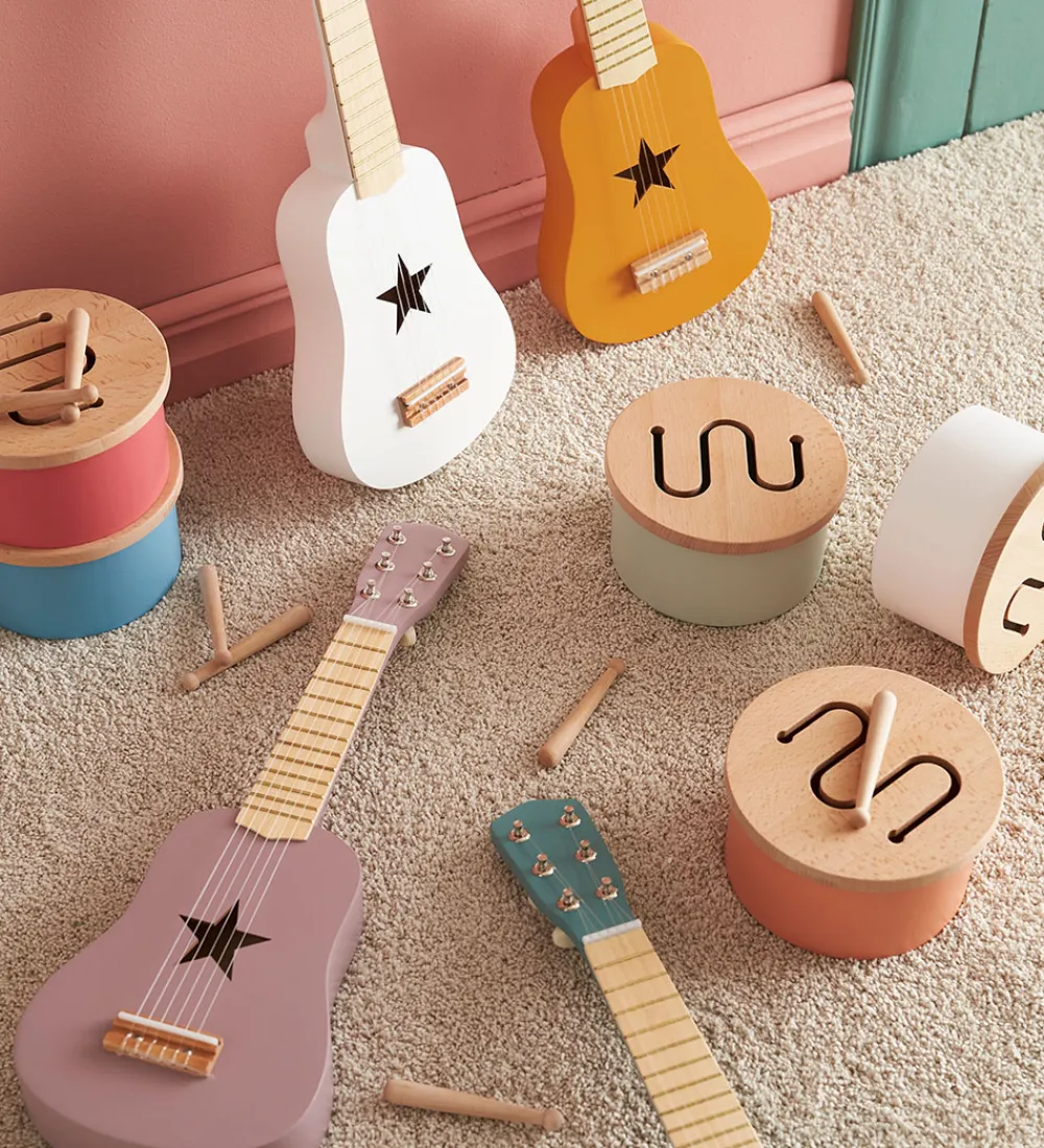 Kids Concept Musikinstrumenter>Trælegetøj - Tromme Mini - 16,5 x 9 cm - Blå