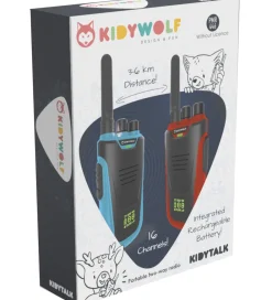 Kidywolf Walkie Talkies>Walkie Talkie - 2 stk. - Kidytalk - Blå/Rød