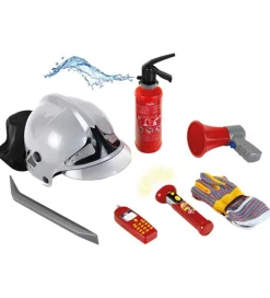 Klein Udklædningstøj>Brandmandssæt - Lys og Vandsprøjt - 7 Stk. - Rød