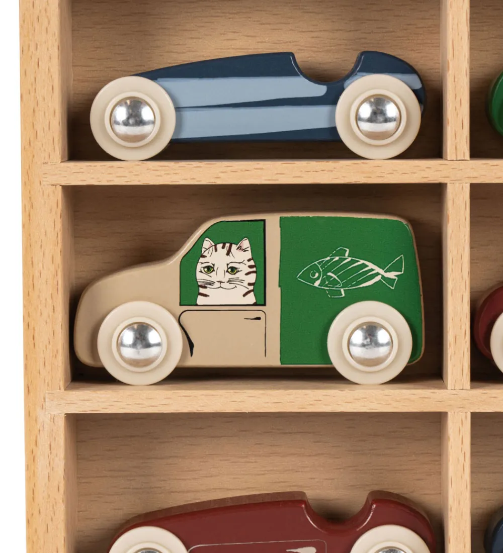 Konges Sløjd Biler, Tog Og Køretøjer>Biler - 9 stk. - Bøgetræ - Mini - Multi