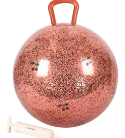 Konges Sløjd Tumledyr|Babylegetøj>Hoppebold m. Håndtag - Glitter - Cherry - 50 cm