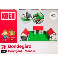 Krea Figurer|Trælegetøj>Bondegård - Træ - 77x53 cm - Hvid/Rød