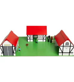 Krea Figurer|Trælegetøj>Bondegård - Træ - 77x53 cm - Hvid/Rød