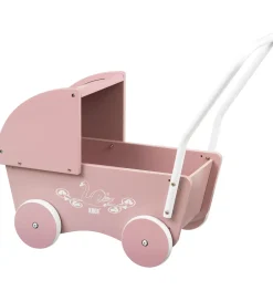 Krea Dukker Og Tilbehør>Dukkevogn - Træ - Rose