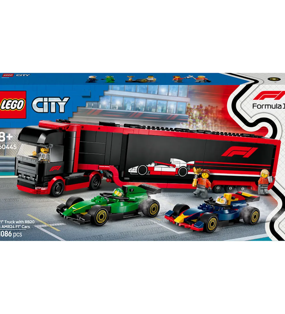 LEGO® Konstruktionslegetøj|Lego®>City - F1®-lastbil m. F1®-biler 60445 - 1086 Dele