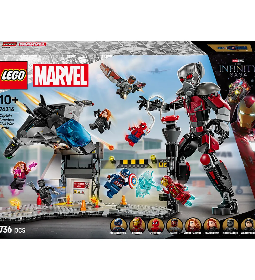 LEGO® Konstruktionslegetøj|Lego®>Marvel - Captain America Civil War-Act... 76314 - 736 Dele